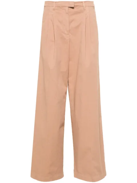 PINKO wide-leg cotton trousers Brown 102205A1OAC95