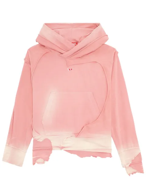 Diesel F-Maite distressed cotton hoodie Pink A129790KLAH3CI