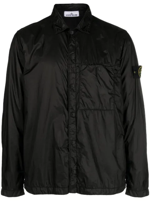 Stone Island Compass-motif shirt jacket Black 791510525