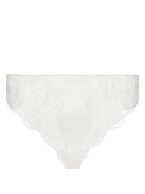 Dolce & Gabbana lace-trim satin thong White O2B50TONO13