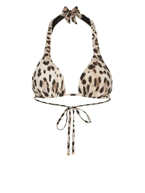 Dolce & Gabbana leopard-print triangle bikini top Neutrals O1A01JONO11