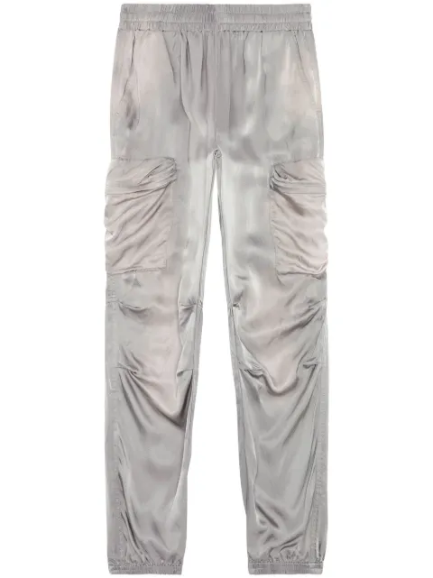Diesel P-Mirow-N1 satin cargo trousers Silver A128410IMAN
