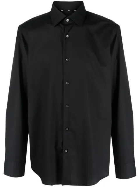 BOSS classic-collar poplin shirt Black 50473265