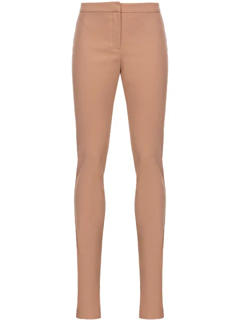 PINKO skinny-cut ankle-slits trousers Neutrals 103243A1P9C95