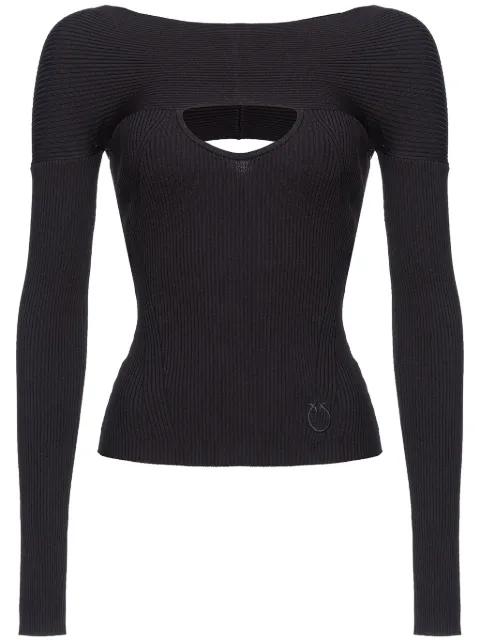 PINKO cut-out ribbed-knit jumper Black 102799A170Z99