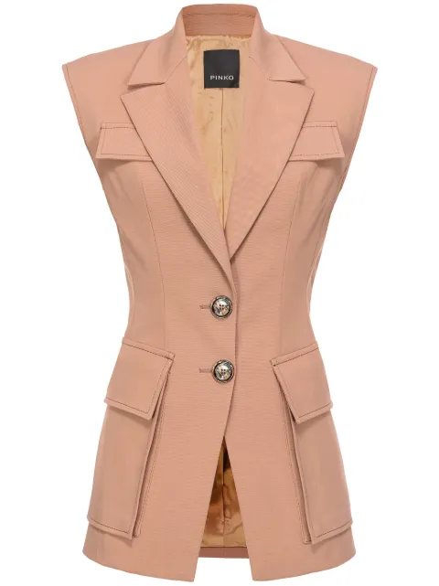 PINKO single-breasted twill waistcoat Neutrals 103287A1P9C95