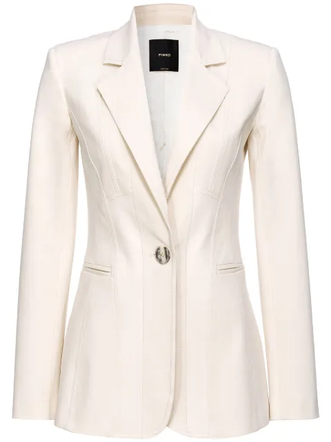 PINKO single-breasted cotton blazer White 103032A1MXN96