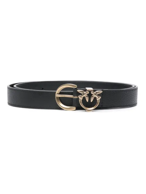 PINKO Love Birds-buckle leather belt Black 102820A158