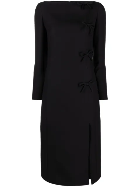 Valentino Garavani bow-detail midi dress Black BVA4471CF