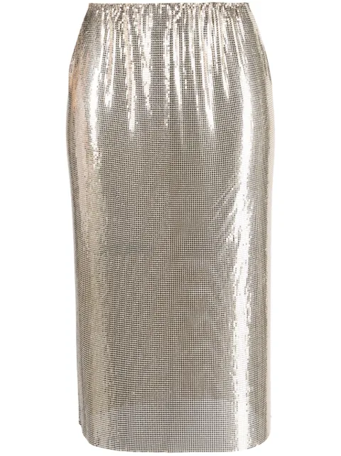 Sportmax elasticated-waist sequin midi skirt Silver 2106103660