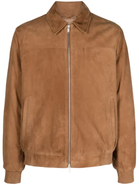 Lardini zip-up suede bomber jacket Brown ITGEORGEIT61050