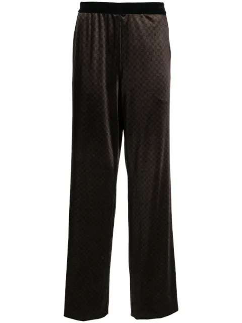 Balmain monogram-jacquard straight-leg trousers Brown BH0PQ261JH35