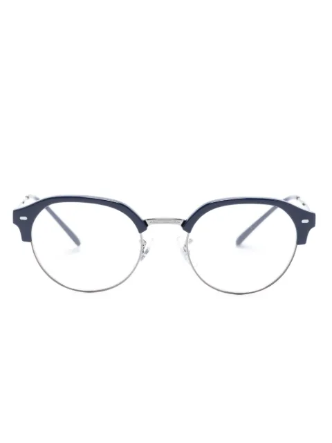 Ray-Ban engraved-arms half-rim glasses Blue RB7229