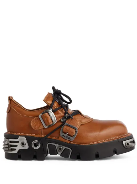 Rabanne x New Rock leather shoes Brown 23HHH0114CLF169