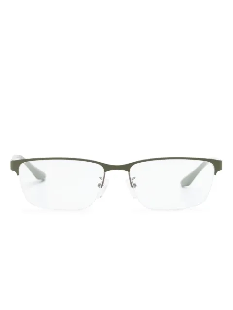 Emporio Armani logo-plaque rectangle-frame glasses Green EA1147