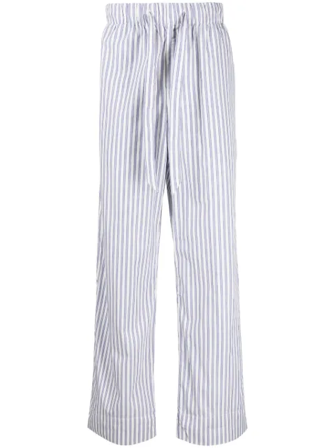 TEKLA striped organic cotton pyjama trousers Blue SWPSKS