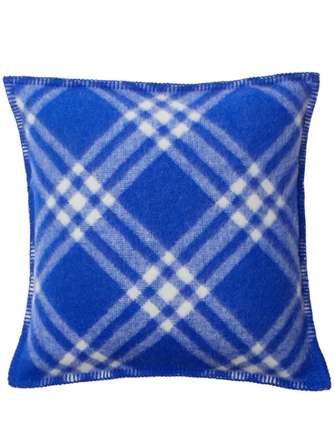 Burberry checked wool cushion Blue 8075214