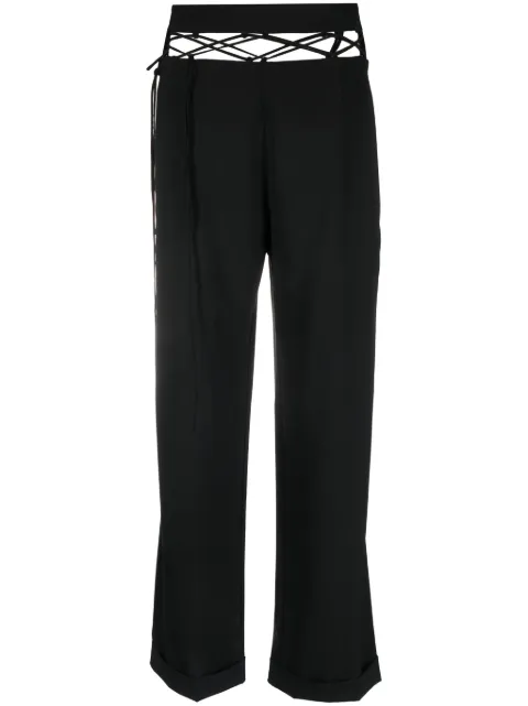 Nensi Dojaka cut-out wool trousers Black NDAW23TRS037