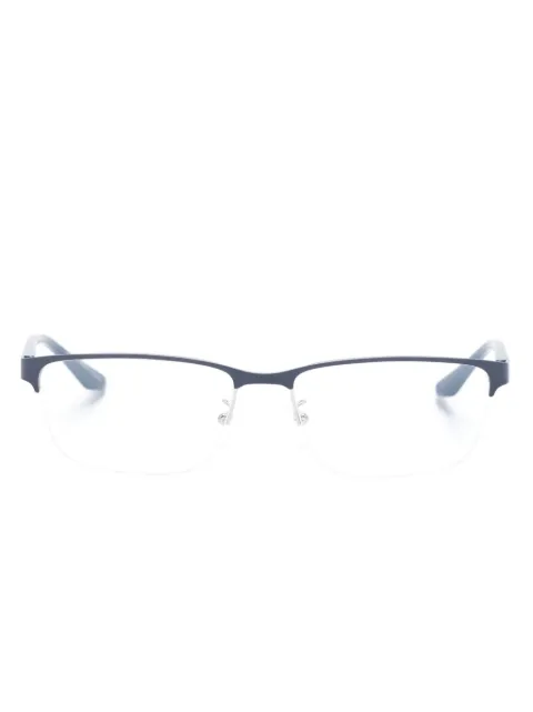 Emporio Armani logo-plaque half-rim glasses Blue EA1147