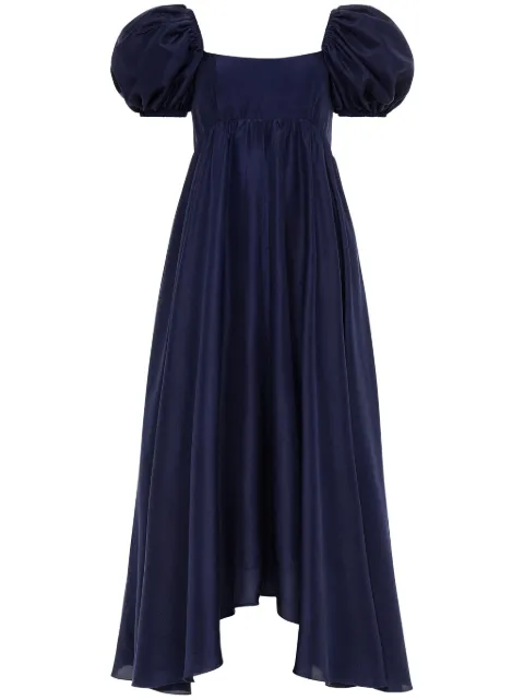 AZEEZA Rory silk midi dress Blue RORYMIDINAVY