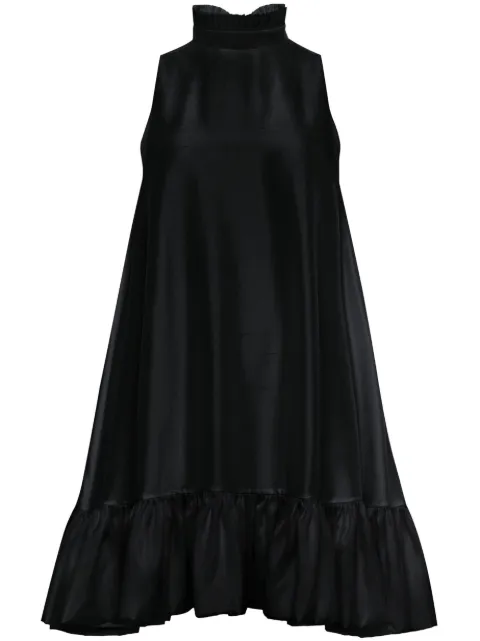 AZEEZA Alcott ruffled silk minidress Black ALCOTTMINIBLK