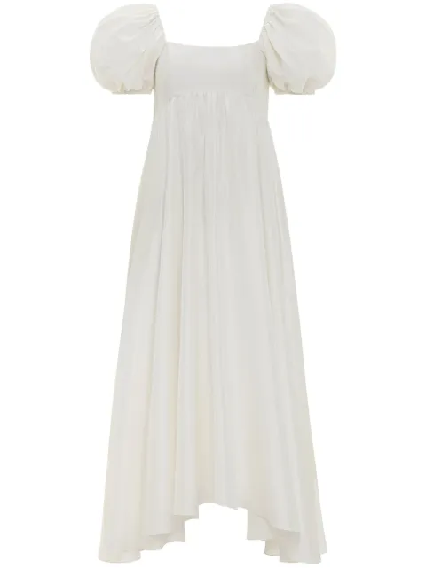 AZEEZA Rory silk midi dress White RORYMIDIWHT