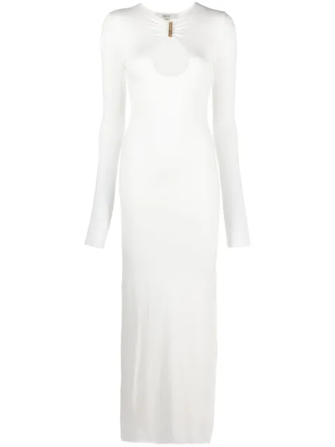 MANURÍ Mary Jean chain-link midi dress White MRAW2324DN014