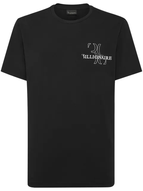 Billionaire logo-embroidered cotton T-shirt Black BADCMTK6940BTE004N