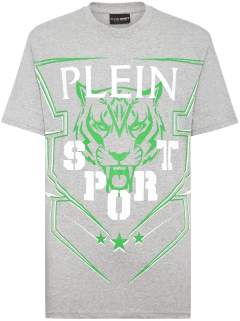 Plein Sport tiger-print cotton T-shirt Grey SADCMTK6916SJY001N