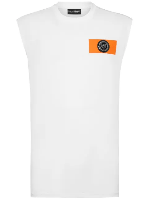 Plein Sport logo-patch cotton tank White SADCMTK6905SJY001N