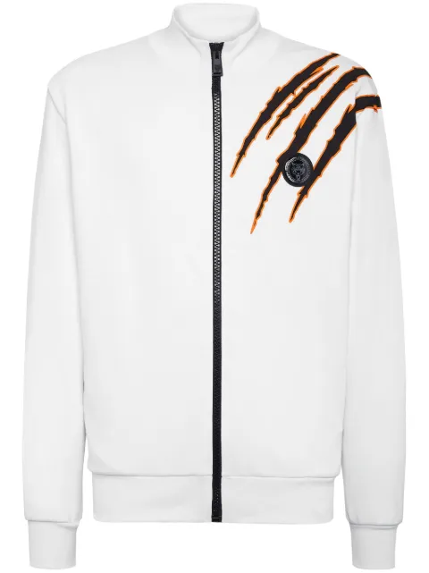 Plein Sport logo-appliqué track jacket White SADCMJB3247SJO001N