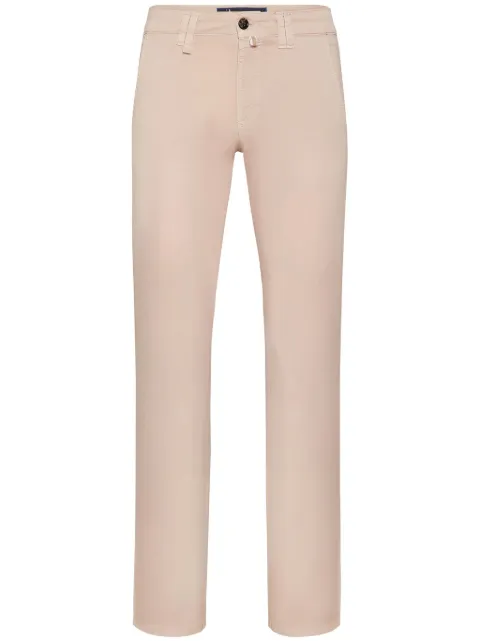 Billionaire logo-embroidered denim chino trousers Neutrals BADCMDT3720BTE001N