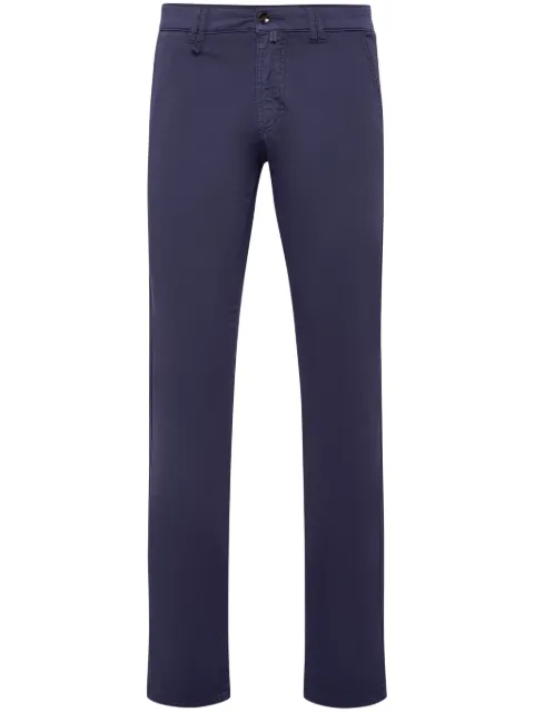 Billionaire logo-embroidered denim chino trousers Blue BADCMDT3720BTE001N