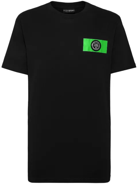 Plein Sport SS logo-patch cotton T-shirt Black SADCMTK6907SJY001N