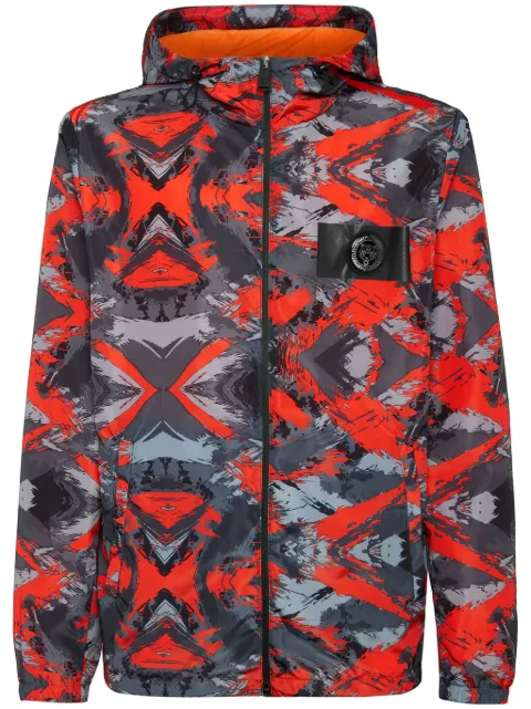 Plein Sport logo-print hooded jacket Red SADCMRB2381SXV005N
