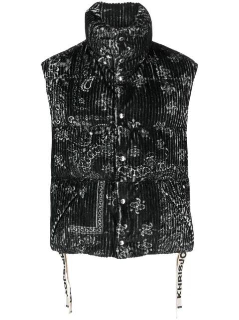 Khrisjoy paisley-print padded gilet Black CFPM049NCOBD