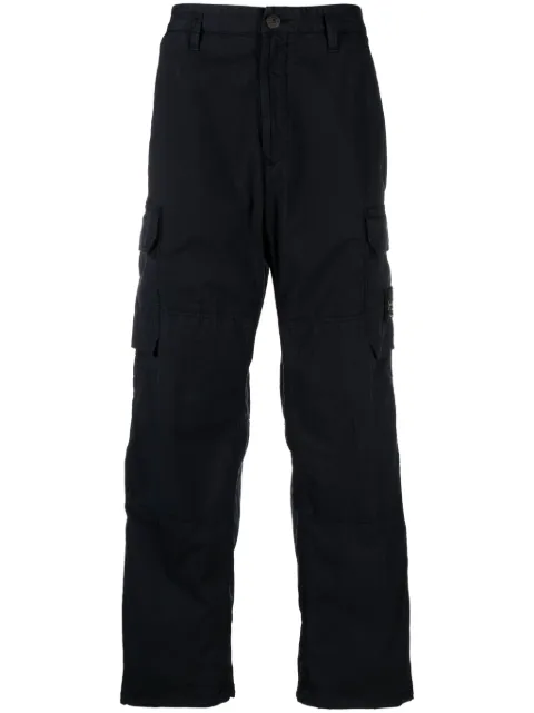 Stone Island Compass-patch cargo trousers Blue 791532110