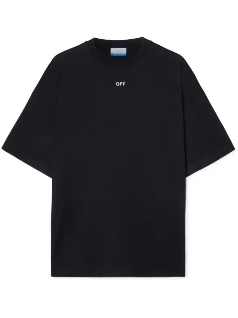 Off-White logo-print cotton T-shirt Black OMAA161C99JER0011001