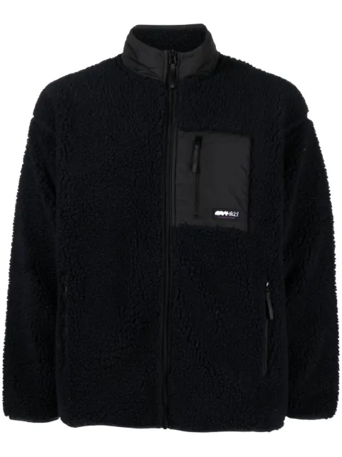 Gramicci logo-patch fleece jacket Blue G3FUJ061