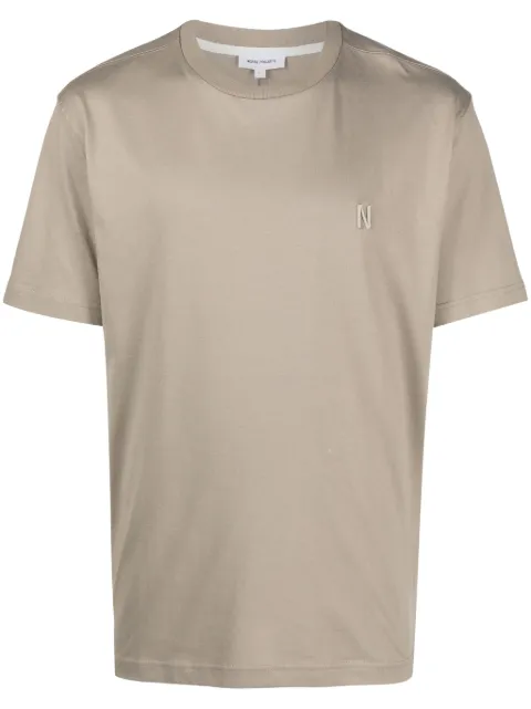 Norse Projects Johannes logo-embroidered T-shirt Neutrals N010643