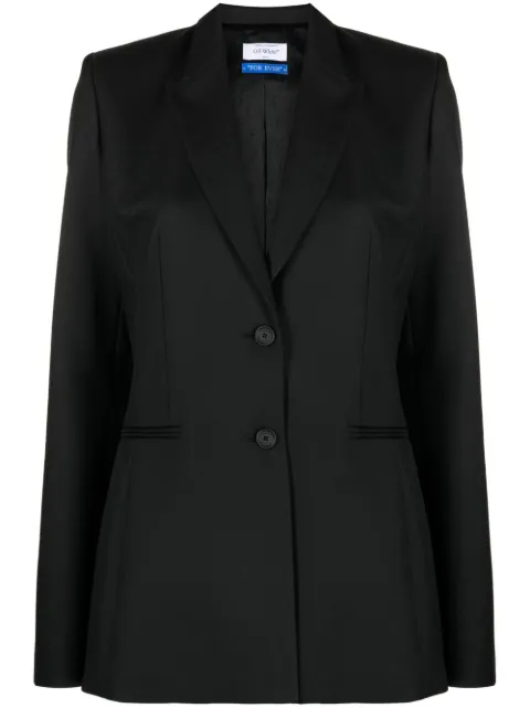 Off-White peak-lapels single-breasted blazer Black OWEF061C99FAB0031001