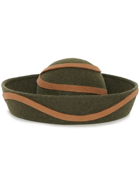DESTREE Sigmar ribbon-band fedora Green SIGMARFELT