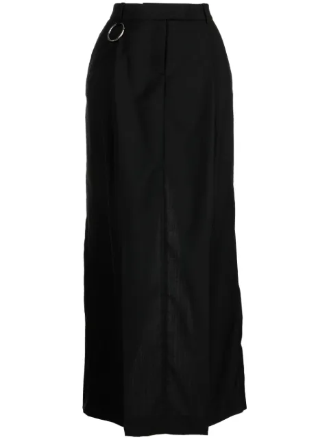 Materiel pleat-detail wool maxi skirt Black 542SKBK