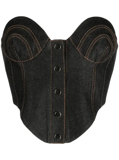 Aleksandre Akhalkatsishvili contrast-stitching denim corset Blue BKVLTP02