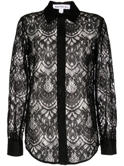 Materiel lace-detail long sleeve shirt Black 946SRBK