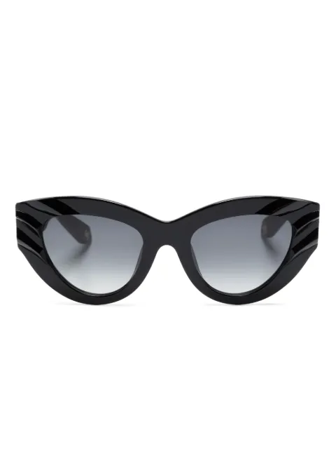Roberto Cavalli logo-print cat eye-frame sunglasses Black SRC009V
