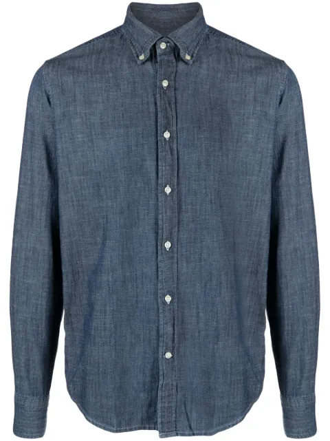 Deperlu button-down collar cotton shirt Blue NICK