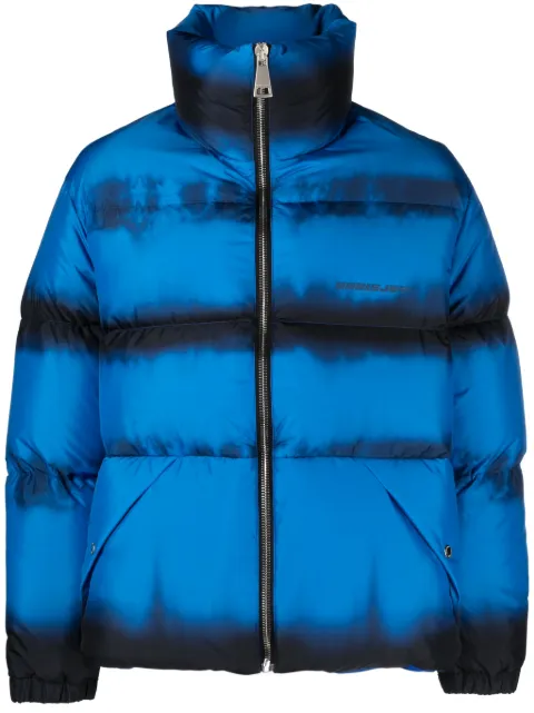 Khrisjoy faded-effect padded jacket Blue DFPM028NONLB