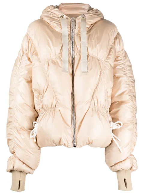Khrisjoy zip-up hooded puffer jacket Neutrals AFPW001NSTR