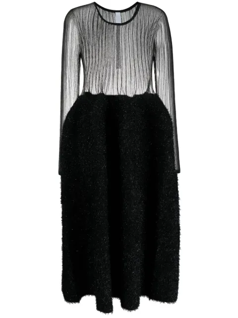 CFCL semi-sheer midi dress Black CF006KH111